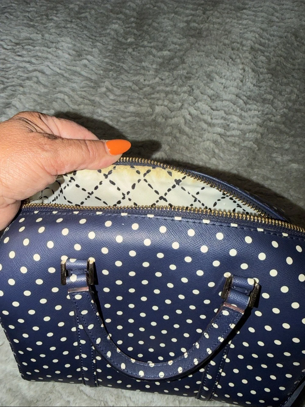 Kate Spade New York Grant Street Mini Cassie satchel in French Navy